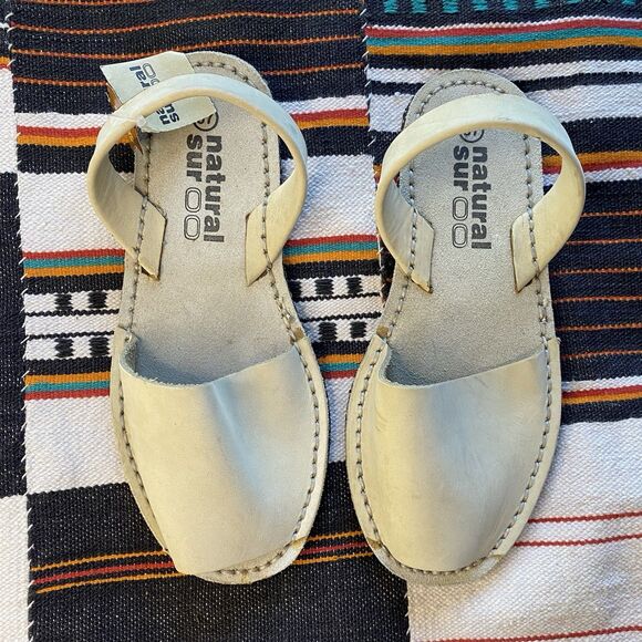 NWT Natural Sur Avarca Leather Sandals. Spain. Menorquinas. Slingback Strap. 37 - Picture 3 of 12